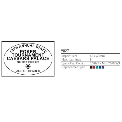Picture of CUSTOMISED RUBBER STAMP 9027 60X40MM